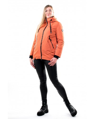 orange goose down jacket