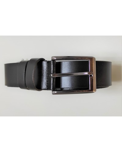 Black leather men's belt